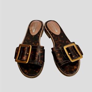 Free People x Jeffery Campbell Tortoiseshell Slide Sandals with Buckle
